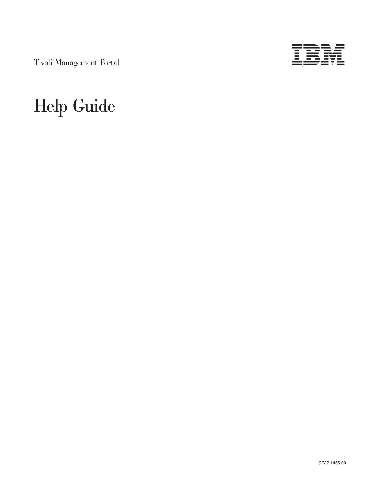 Tivoli Management Portal: Help Guide