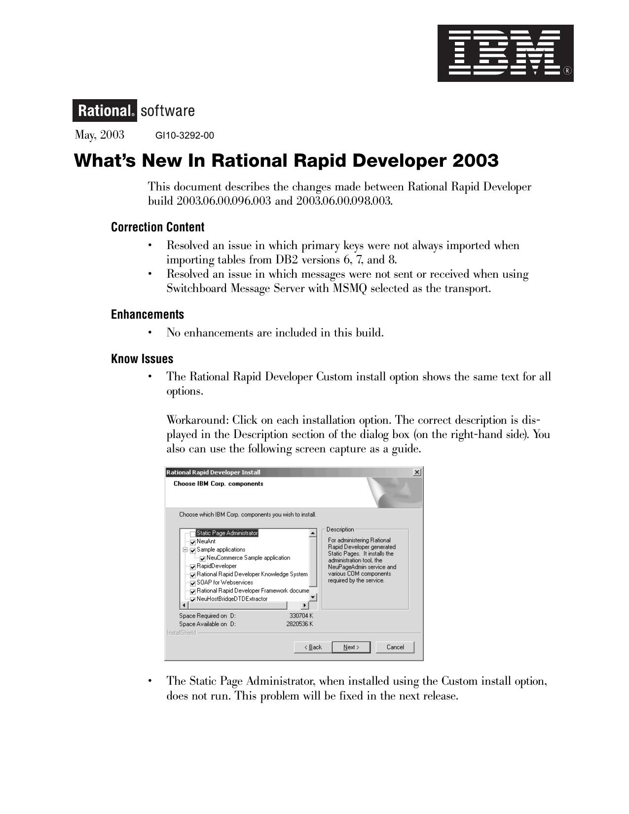 What's New in Rational Rapid Developer 2003