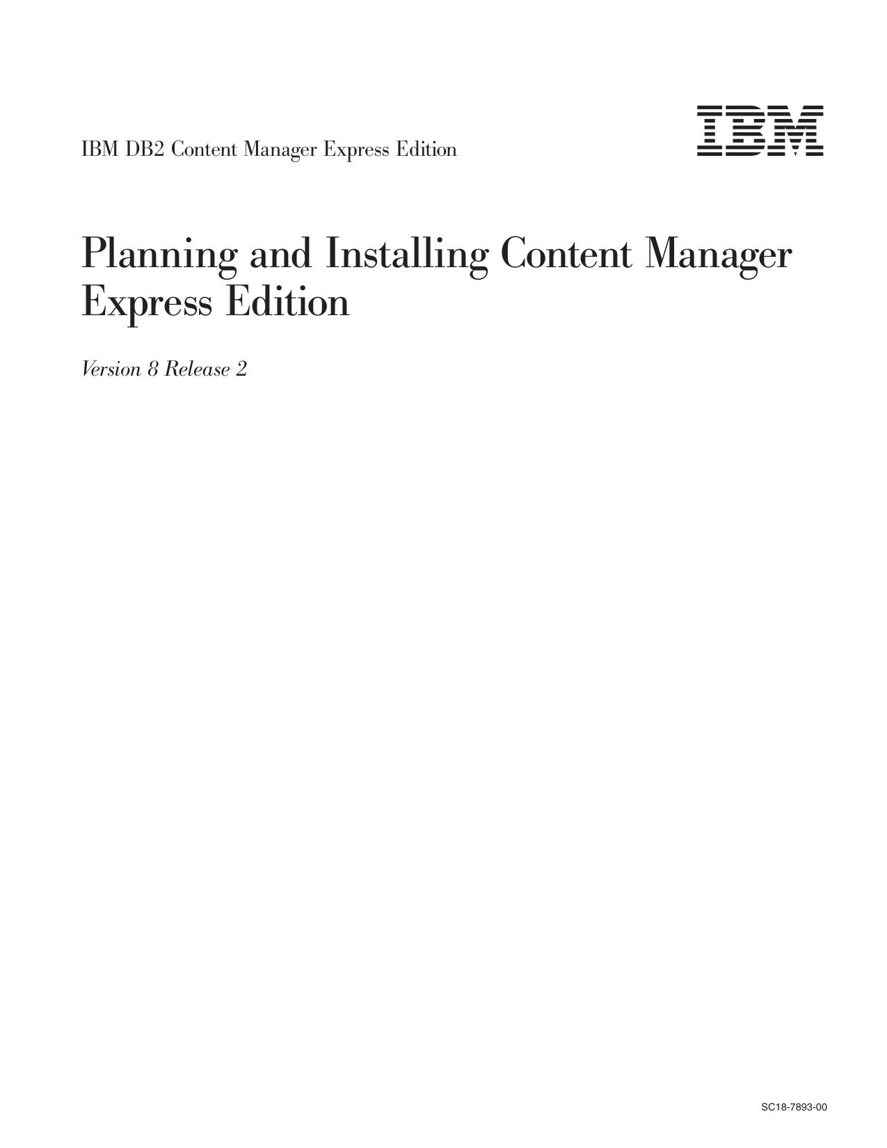 Planning and Installing Content Manager Express Edition