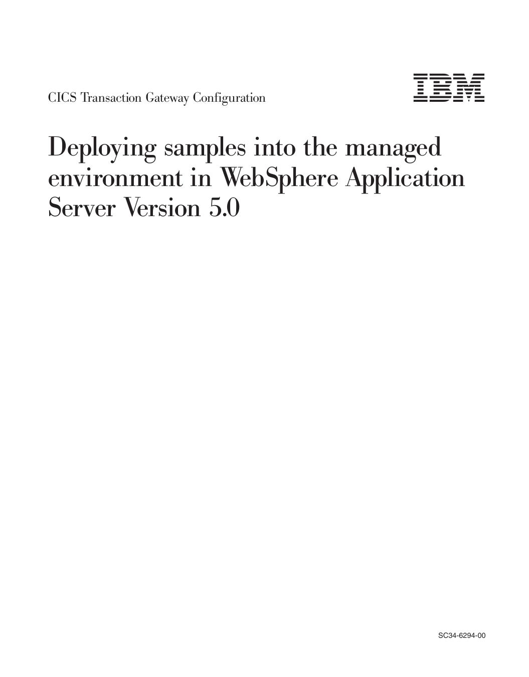 Deploying samples into Websphere Application Server Version 5.0