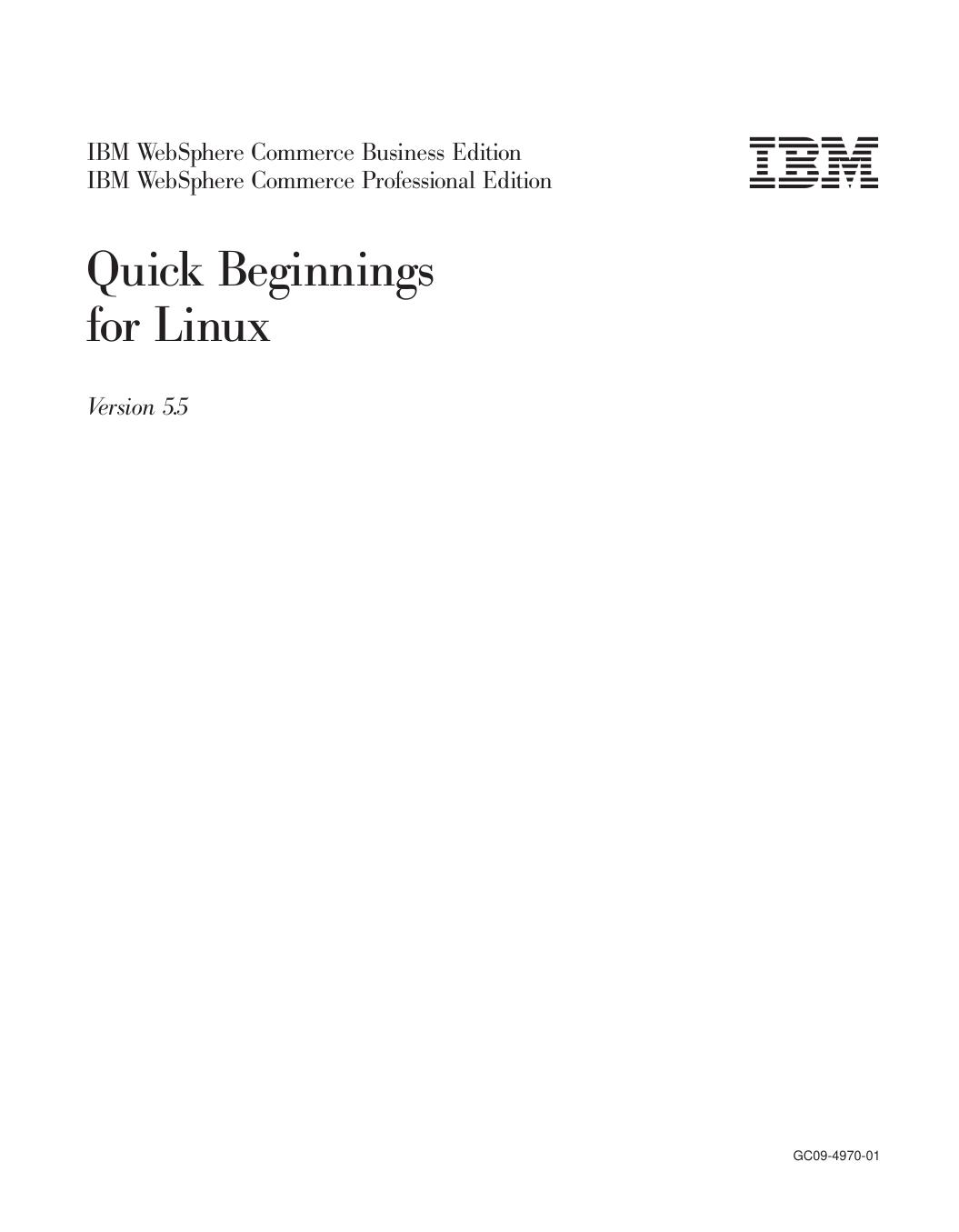 WebSphere Commerce Quick Beginnings for Linux