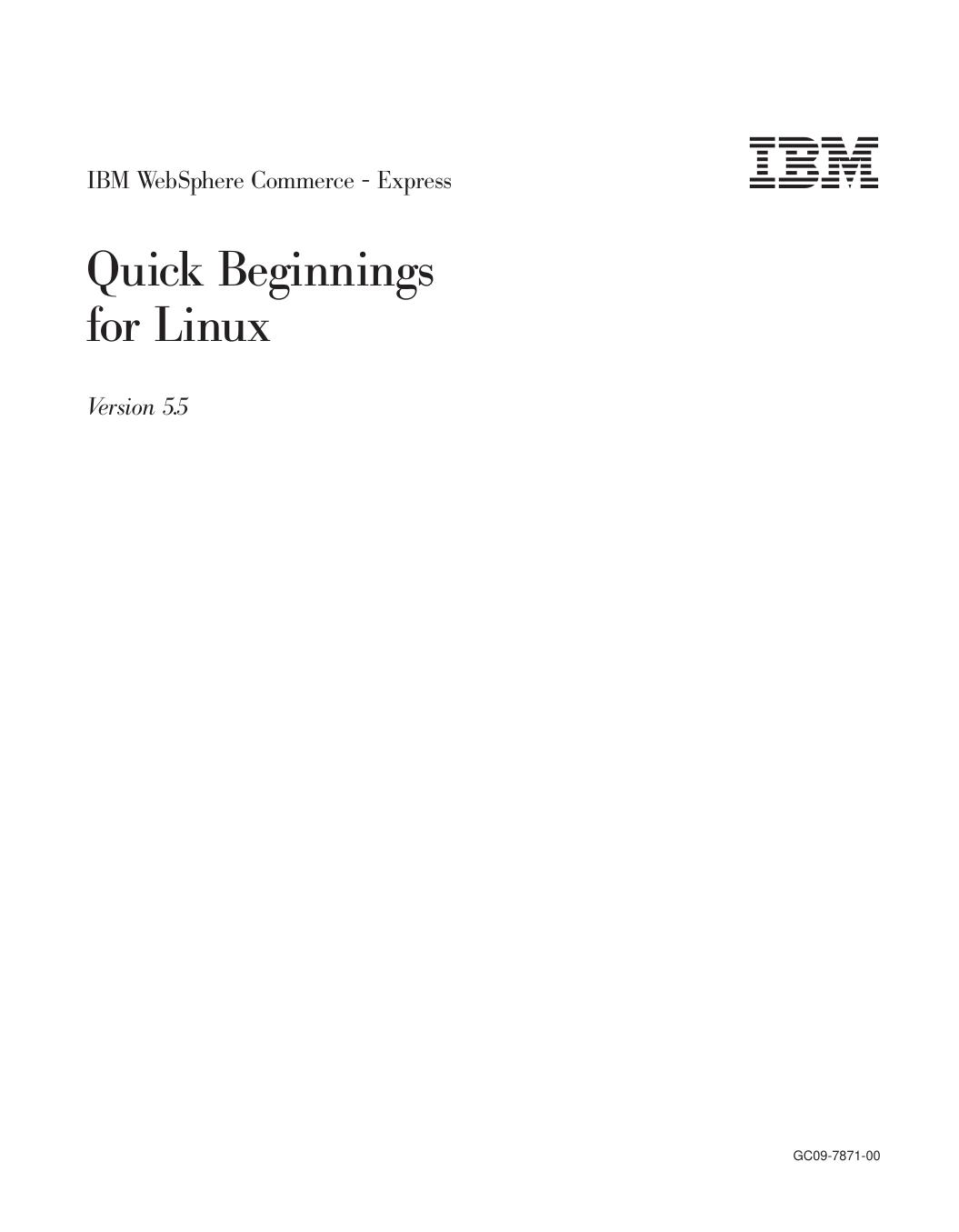 WebSphere Commerce - Express: Quick Beginnings for Linux