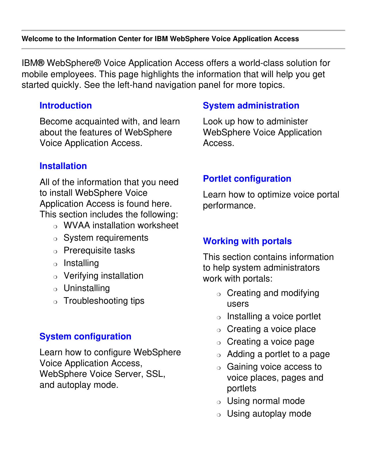 WVAA HTML table of contents