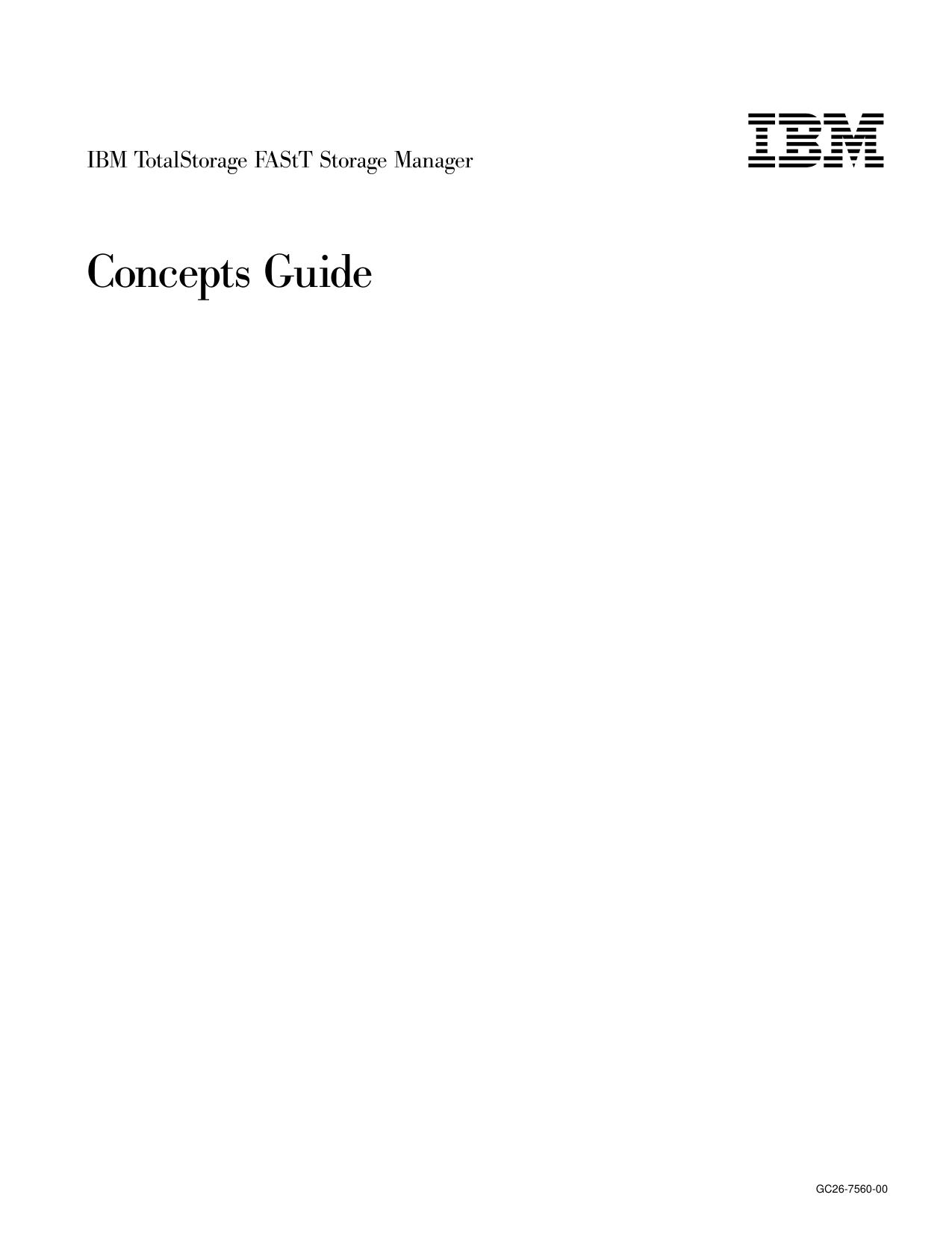 IBM TotalStorage FAStT Storage Manager: Concepts Guide