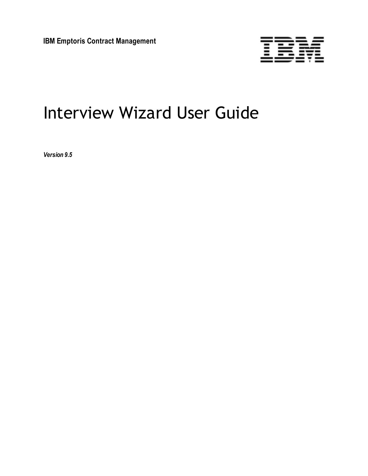 IBM Emptoris Contract Management 9.5 Interview Wizard Guide