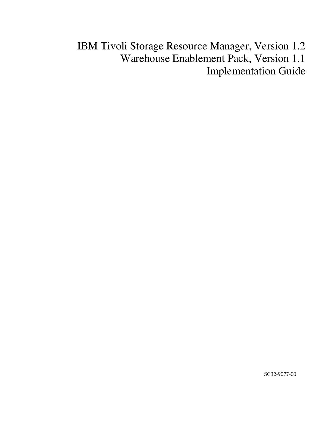 ITSRM 1.2 Warehouse Enablement Pack 1.1