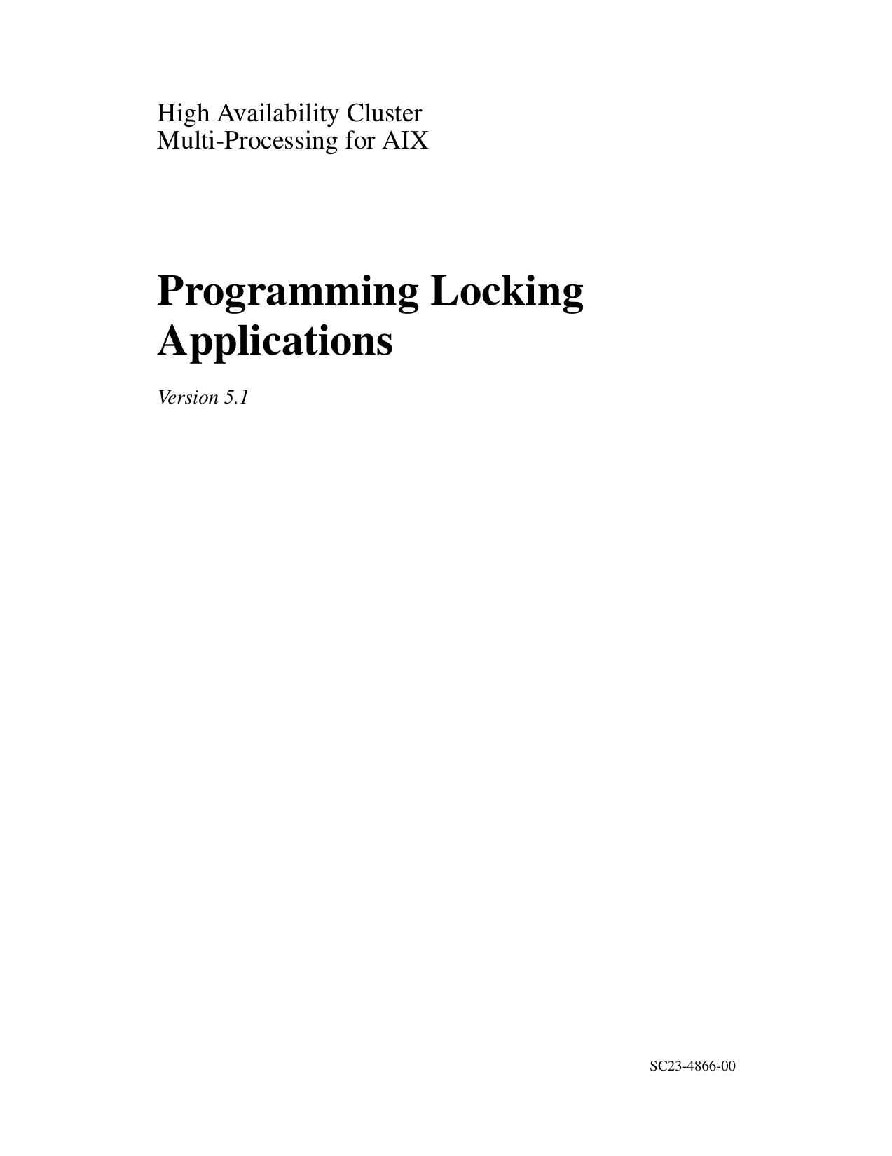 HACMP Programming Locking Applications