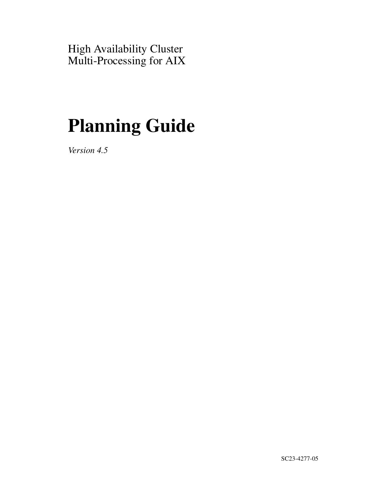 HACMP for AIX Planning Guide