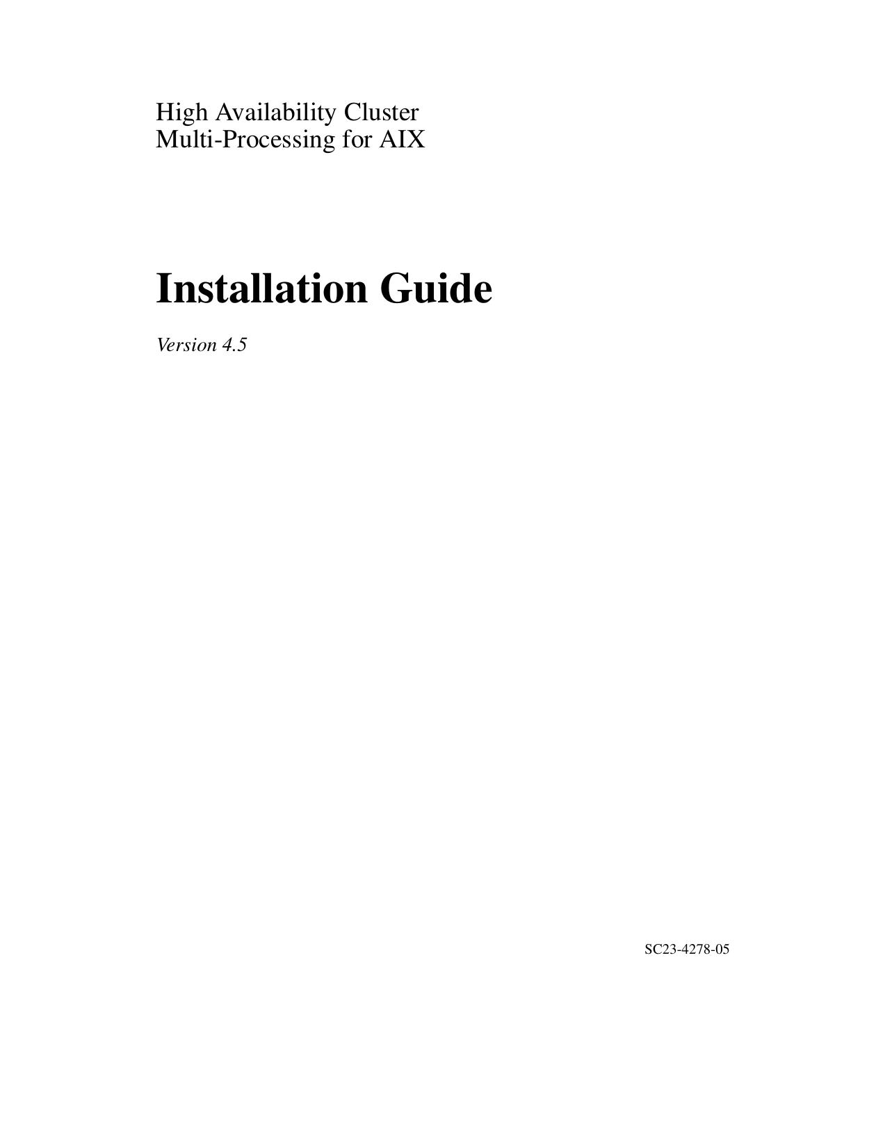 HACMP for AIX Installation Guide