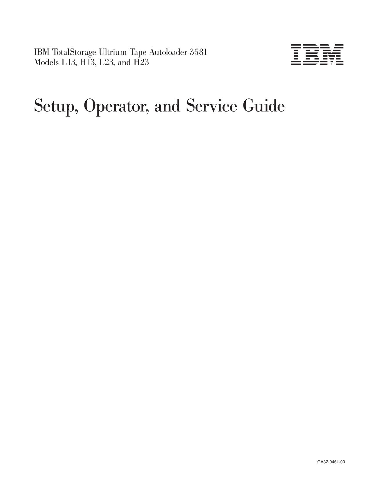 IBM 3581 Ultrium Tape Autoloader Setup,