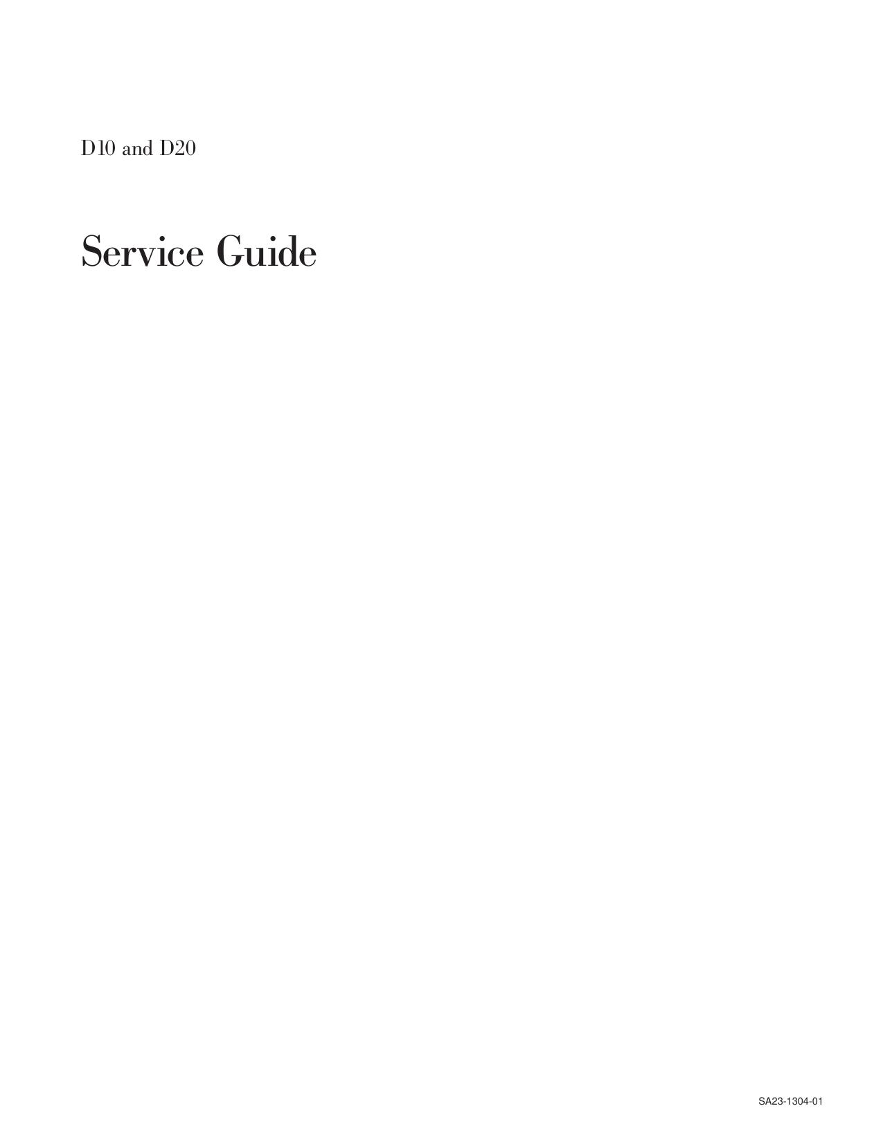 D10 and D20 Service Guide