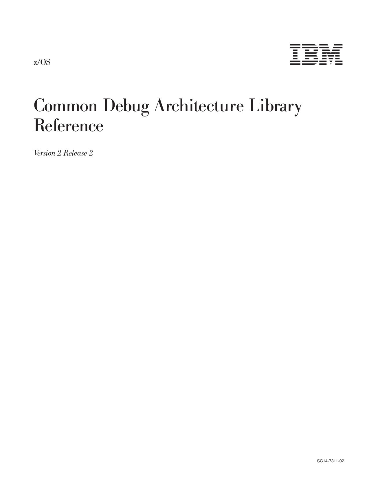 z/OS V2R2 Common Debug Architecture Library Reference