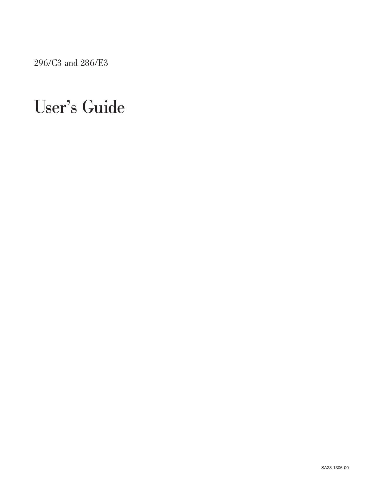 296/C3 and 296/E3 User's Guide