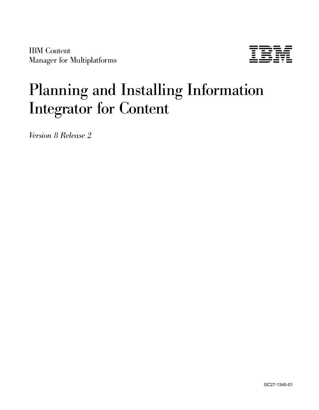 Planning and Installing Information Integrator for Content