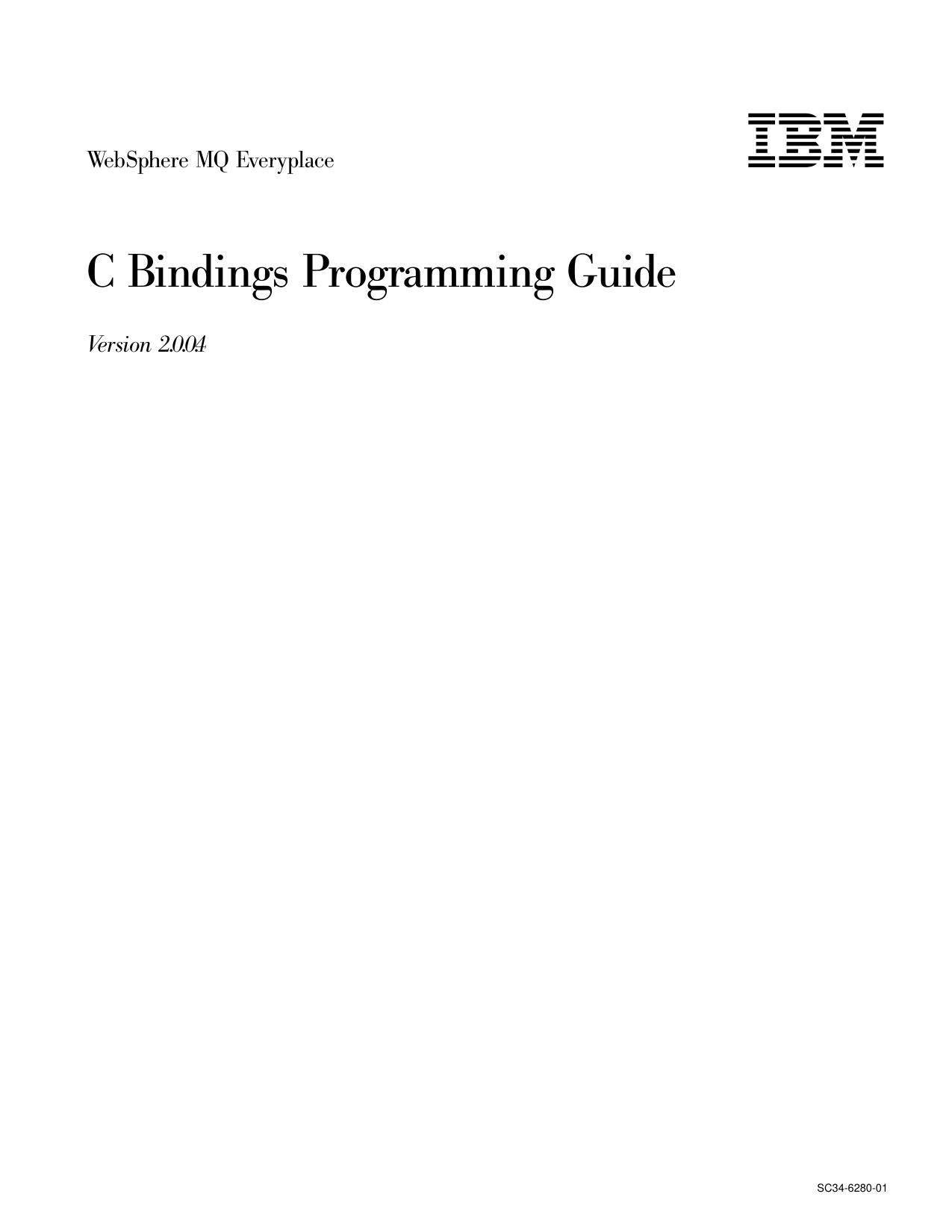 WebSphere MQ Everyplace C Bindings Programming Guide