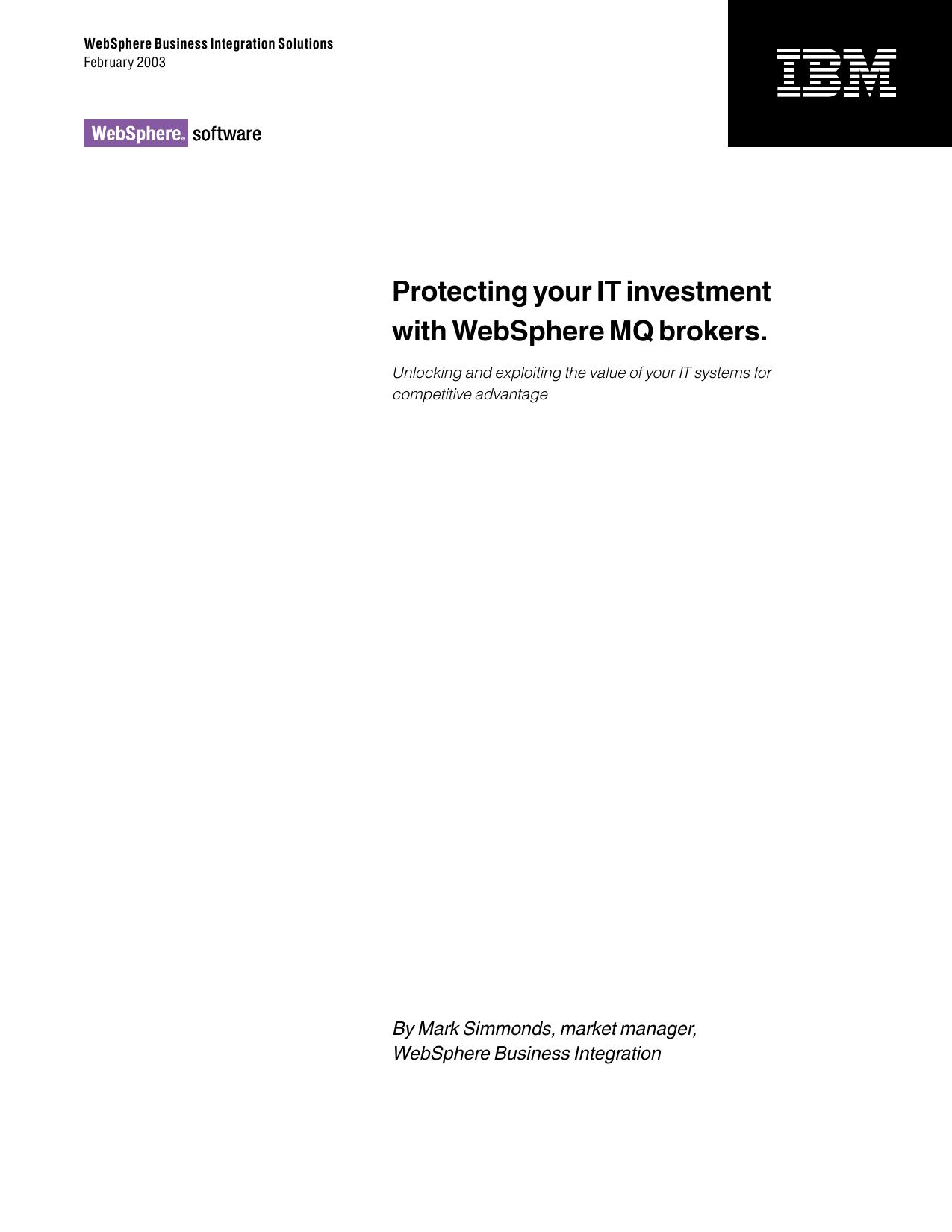 WS MQ Integrator Broker WP Final (G325-2164-00).indd