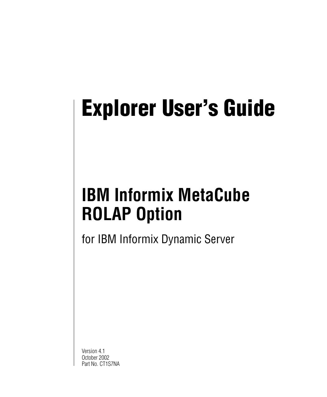 MetaCube Explorer User's Guide