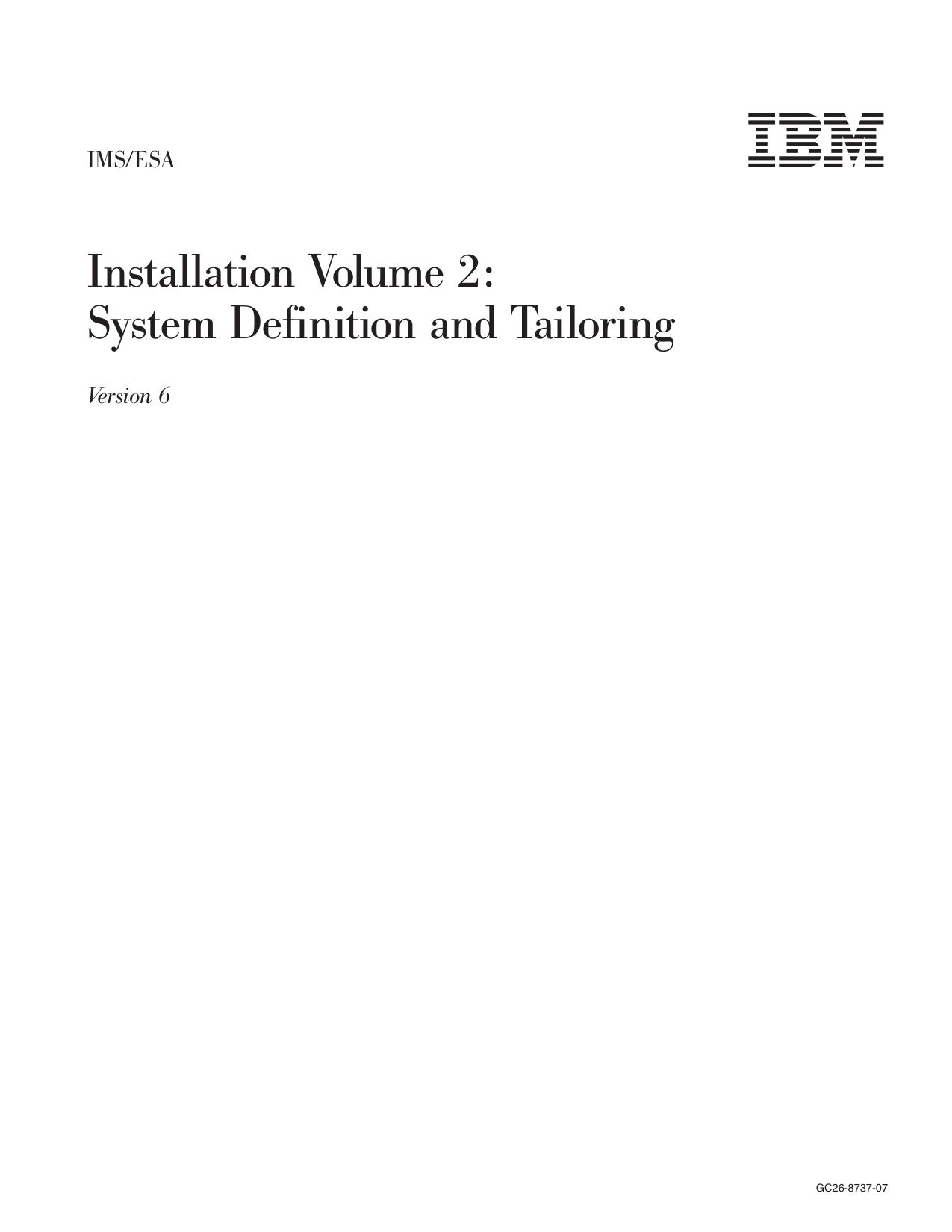 V6 Install Volume 2