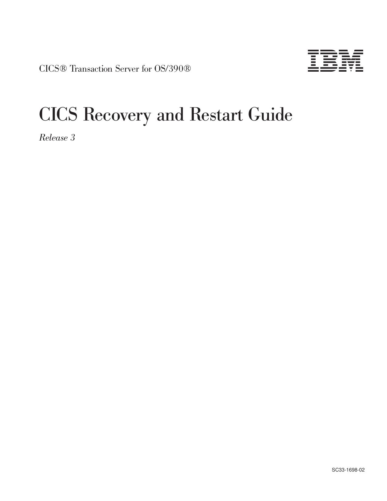 CICS Recovery and Restart Guide