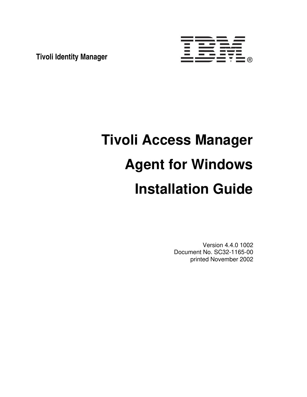 Policy Director Agent for NT Installation Guide