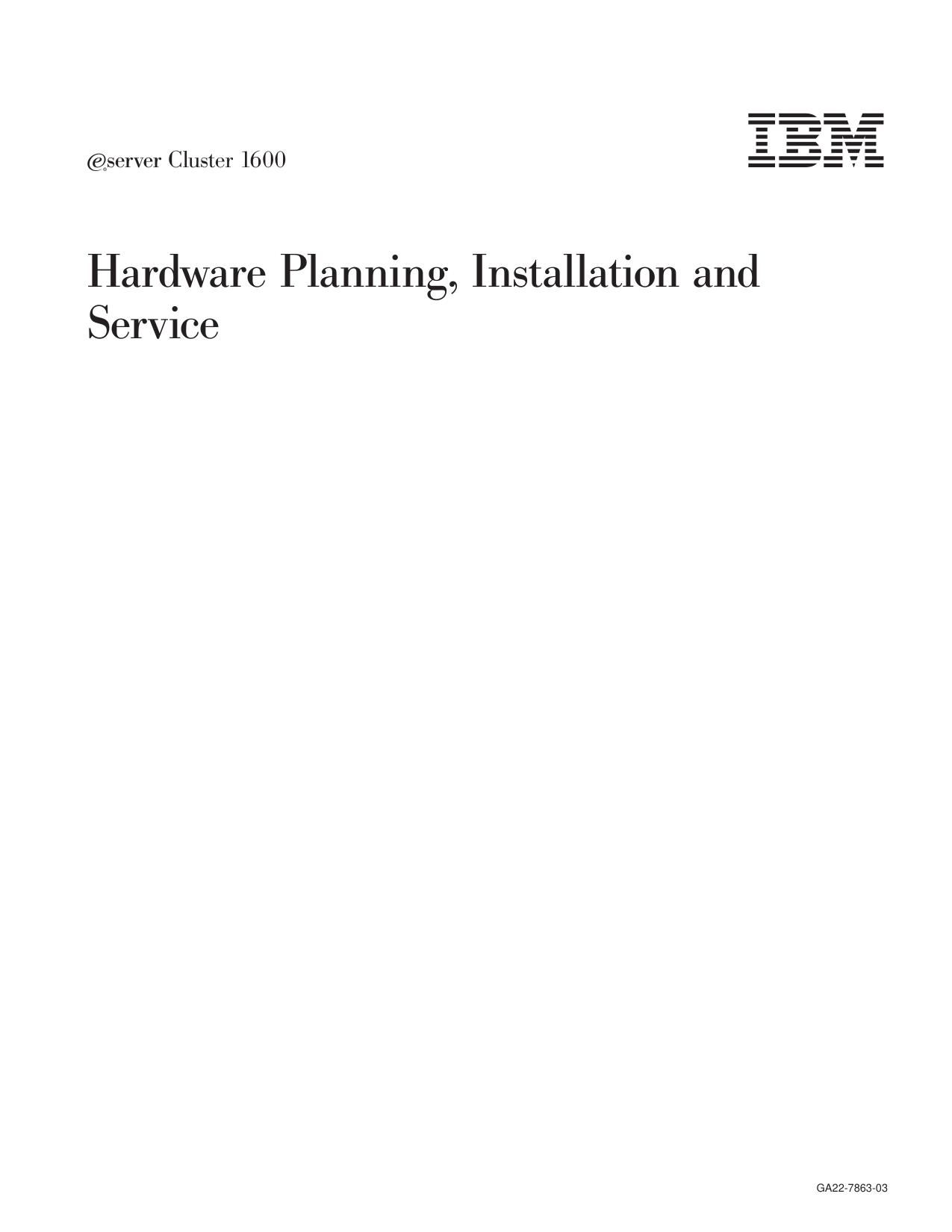 Cluster 1600 Hardware Planning, Installation and Service