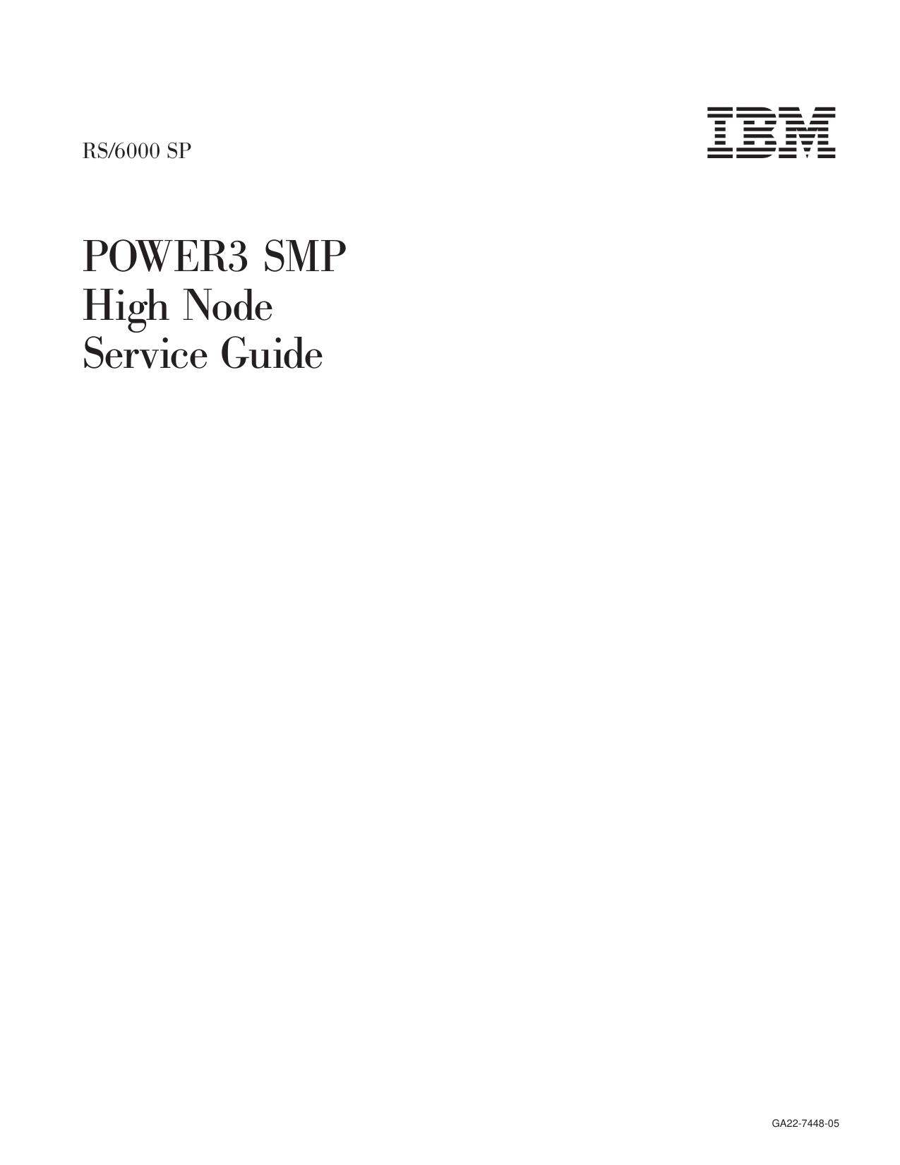 RS/6000 SP POWER3 SMP High Node Service Guide