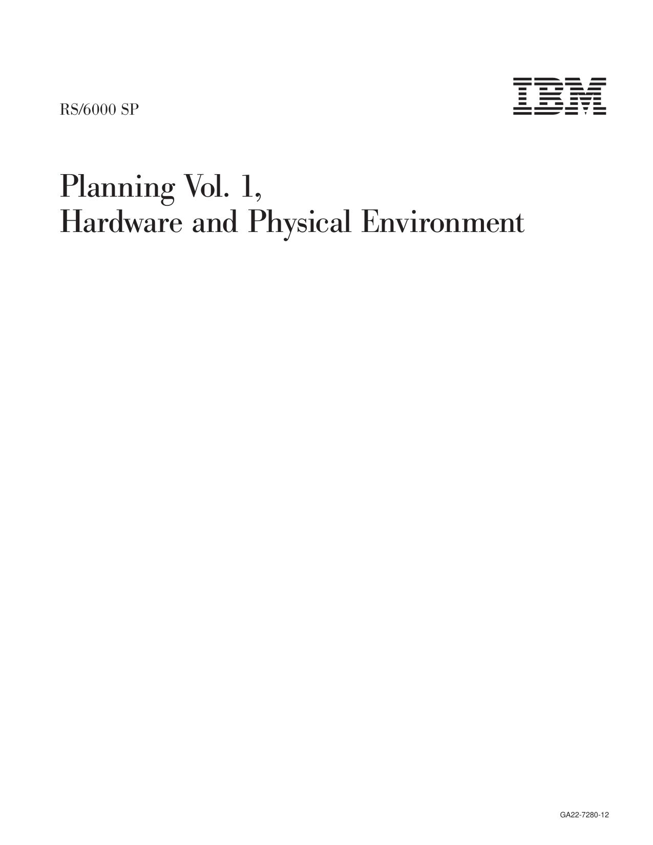 RS/6000 SP: Planning Vol. 1