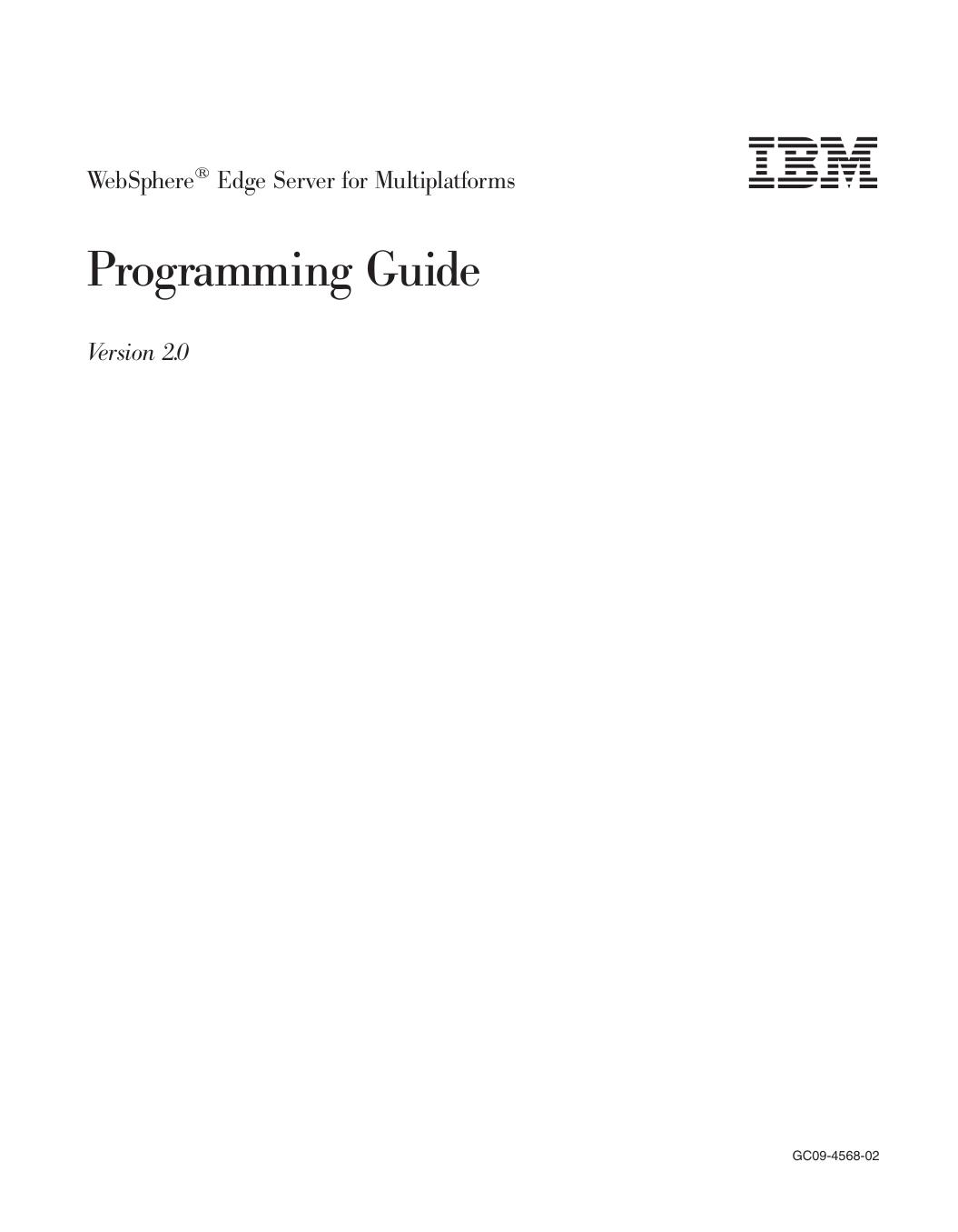 WebSphere Edge Server: Programming Guide