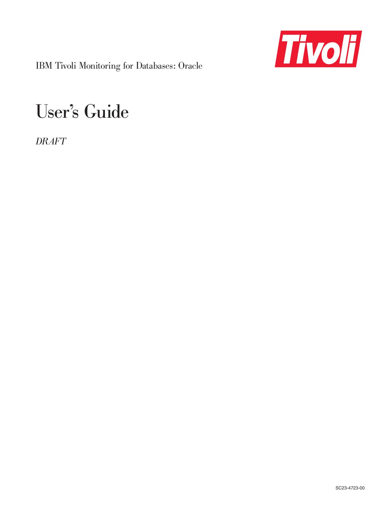 IBM Tivoli Monitoring for Databases: Oracle: User™s Guide