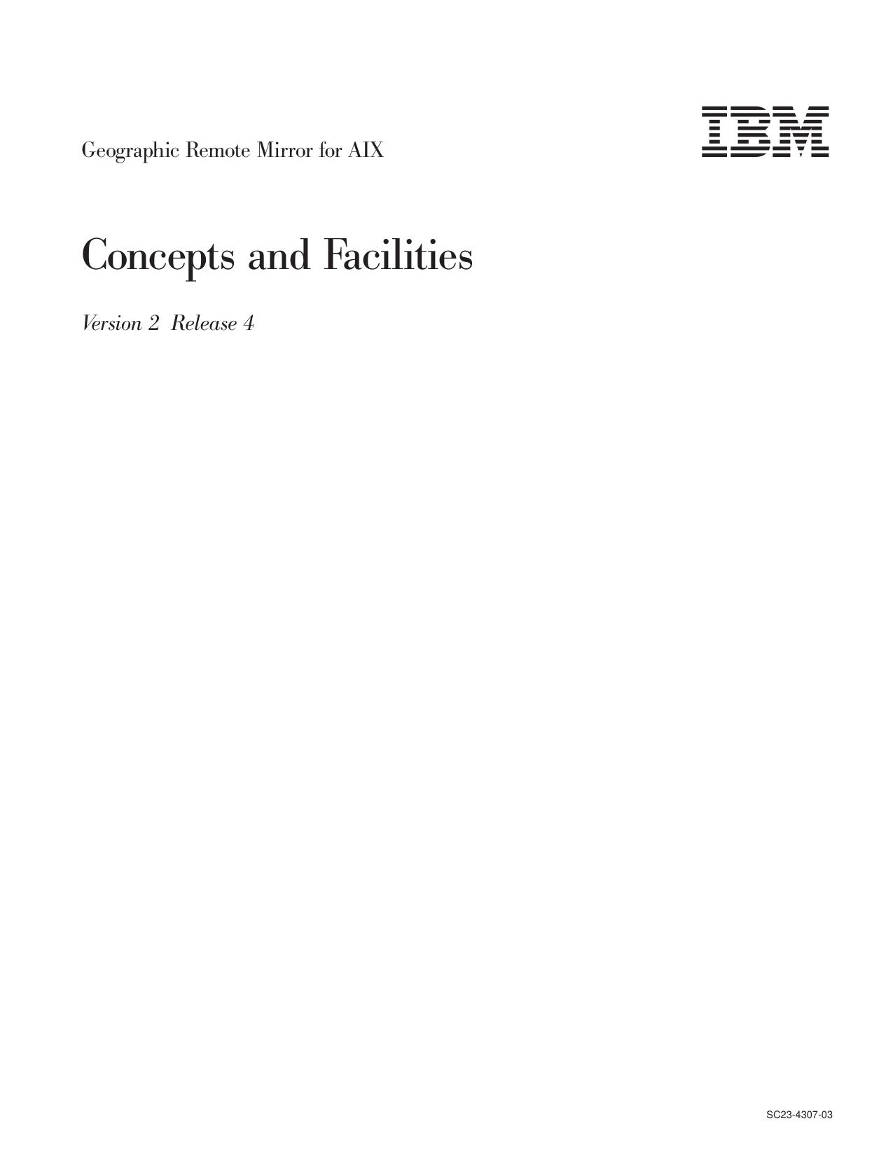 IBM GeoRM for AIX V2R4.0: Concepts and Facilities