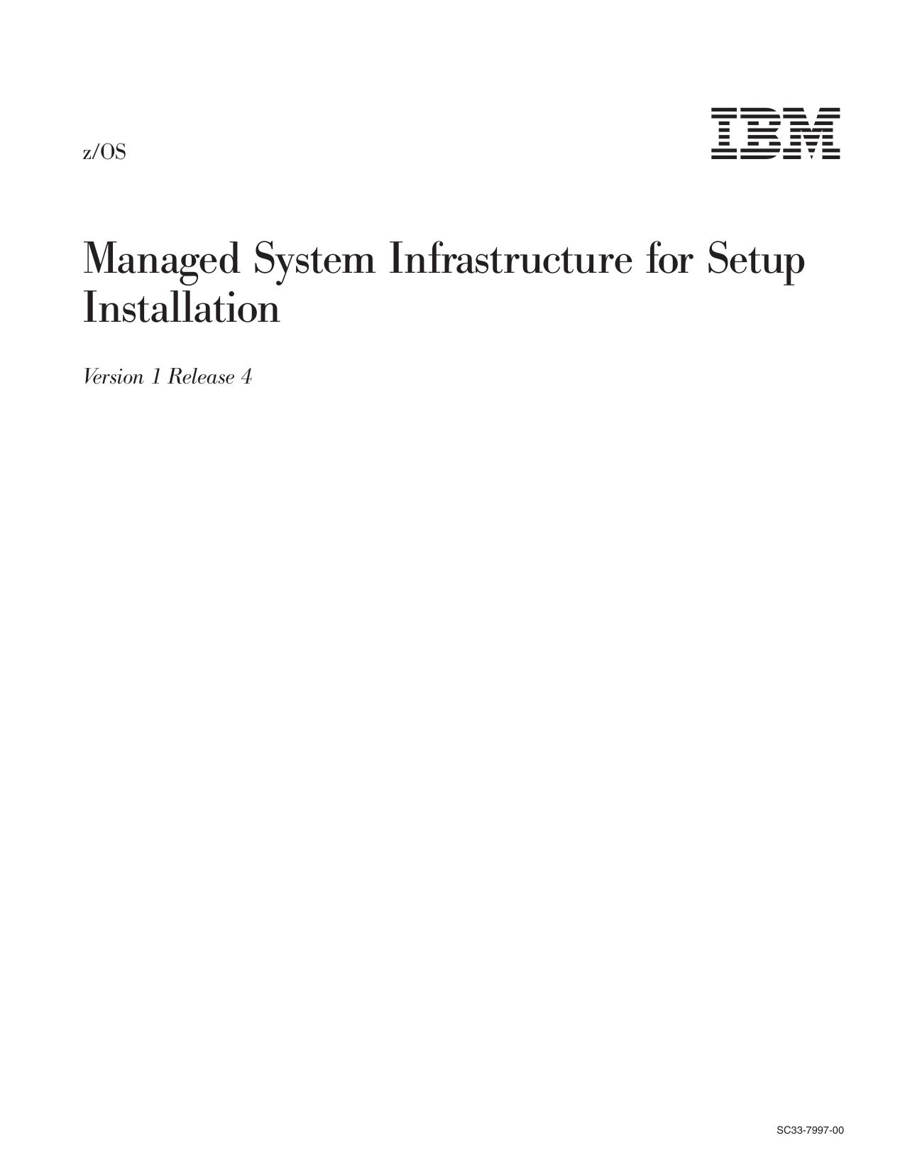 z/OS V1R4.0 msys for Setup Installation