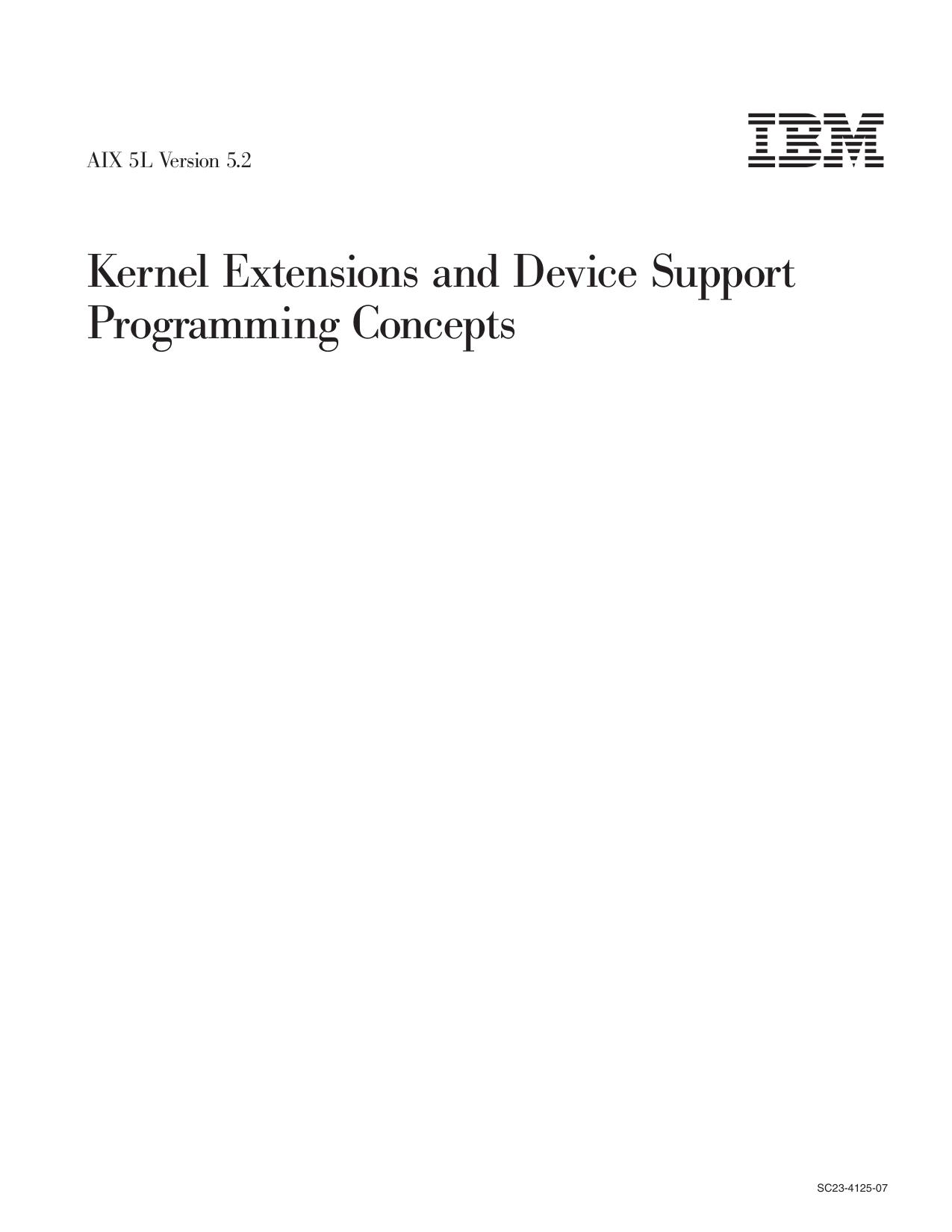 Kernel Extensions and Device Support Programming Concepts