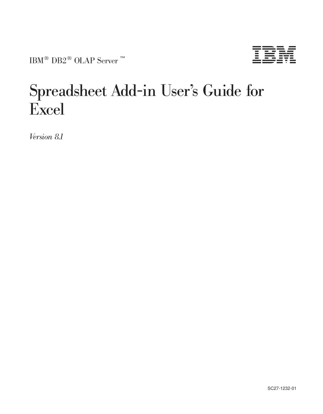 Spreadsheet Add-in User's Guide for Excel
