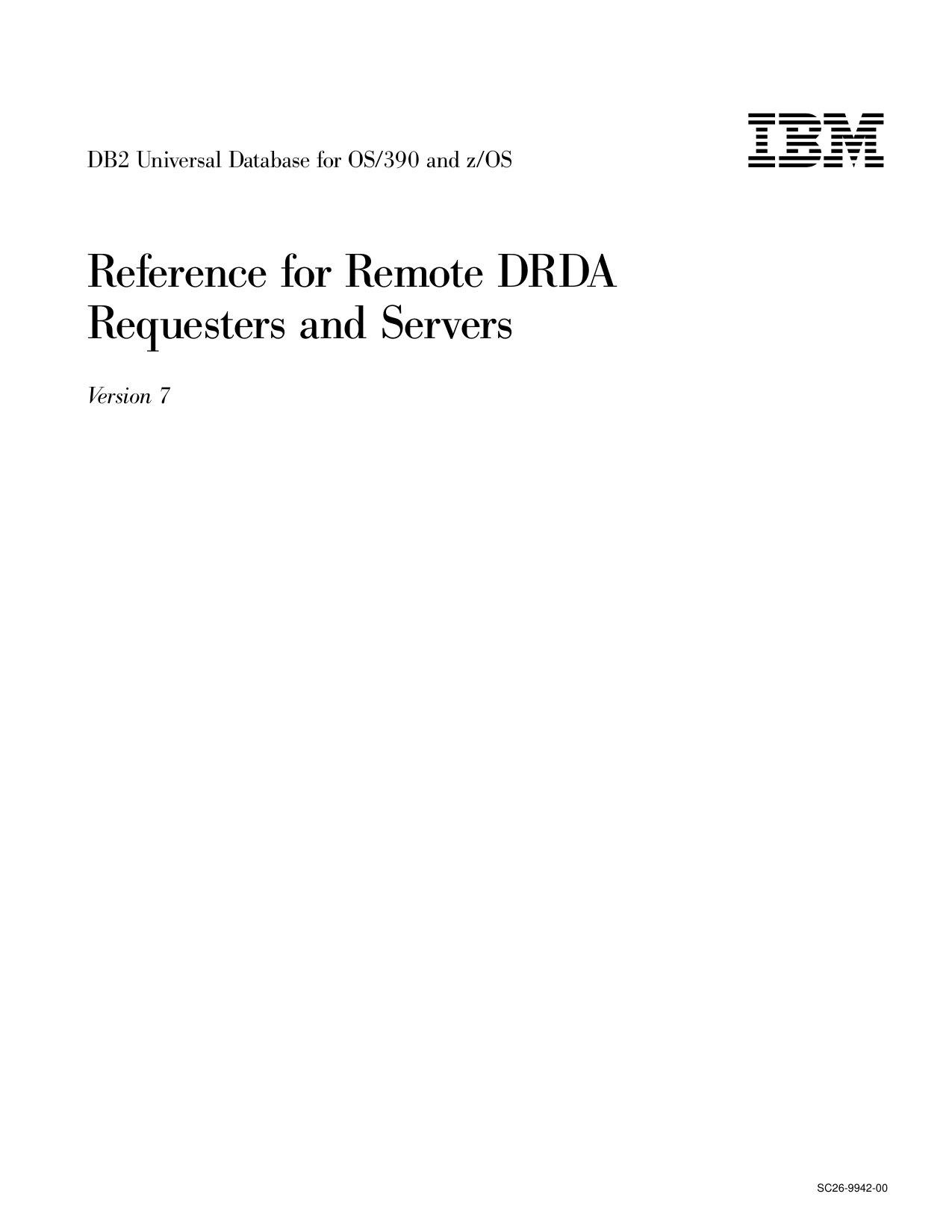 Reference for Remote DRDA Requesters and