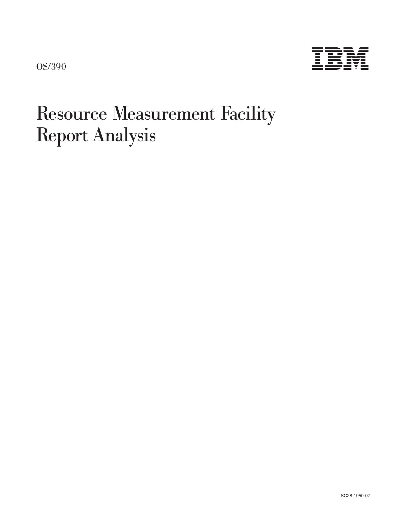 OS/390 V2R10.0 RMF Report Analysis
