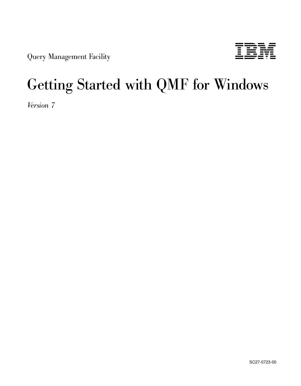QMF: Getting Started with QMF for Windows