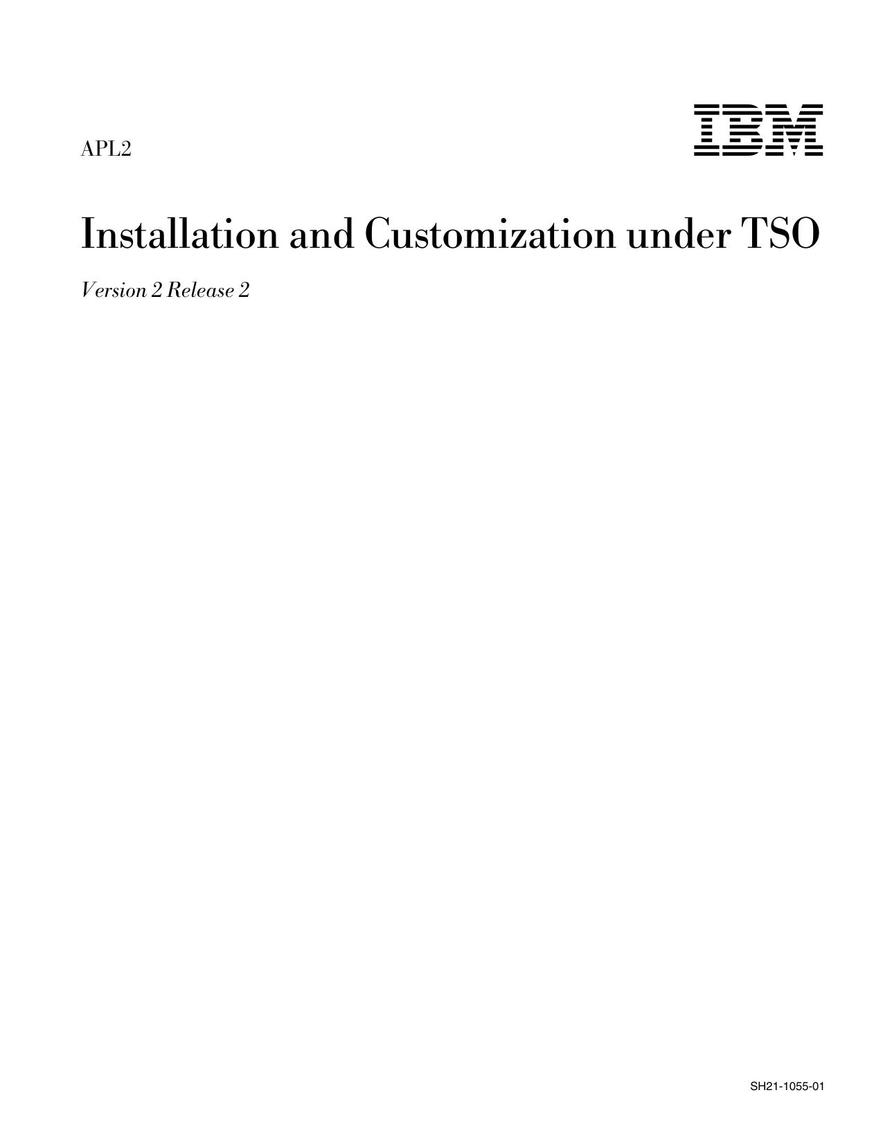 APL2 Installation and Customization under TSO