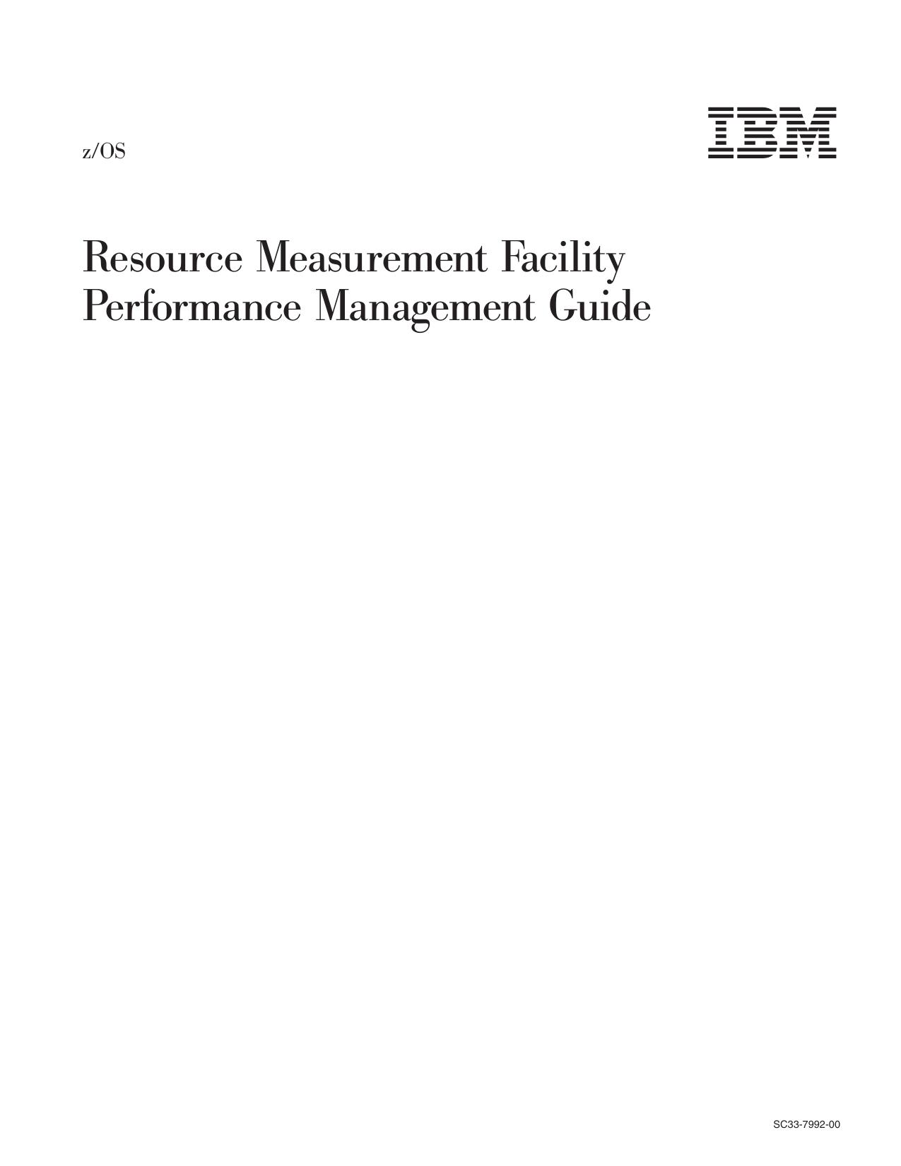z/OS V1R1.0 RMF Performance Management Guide