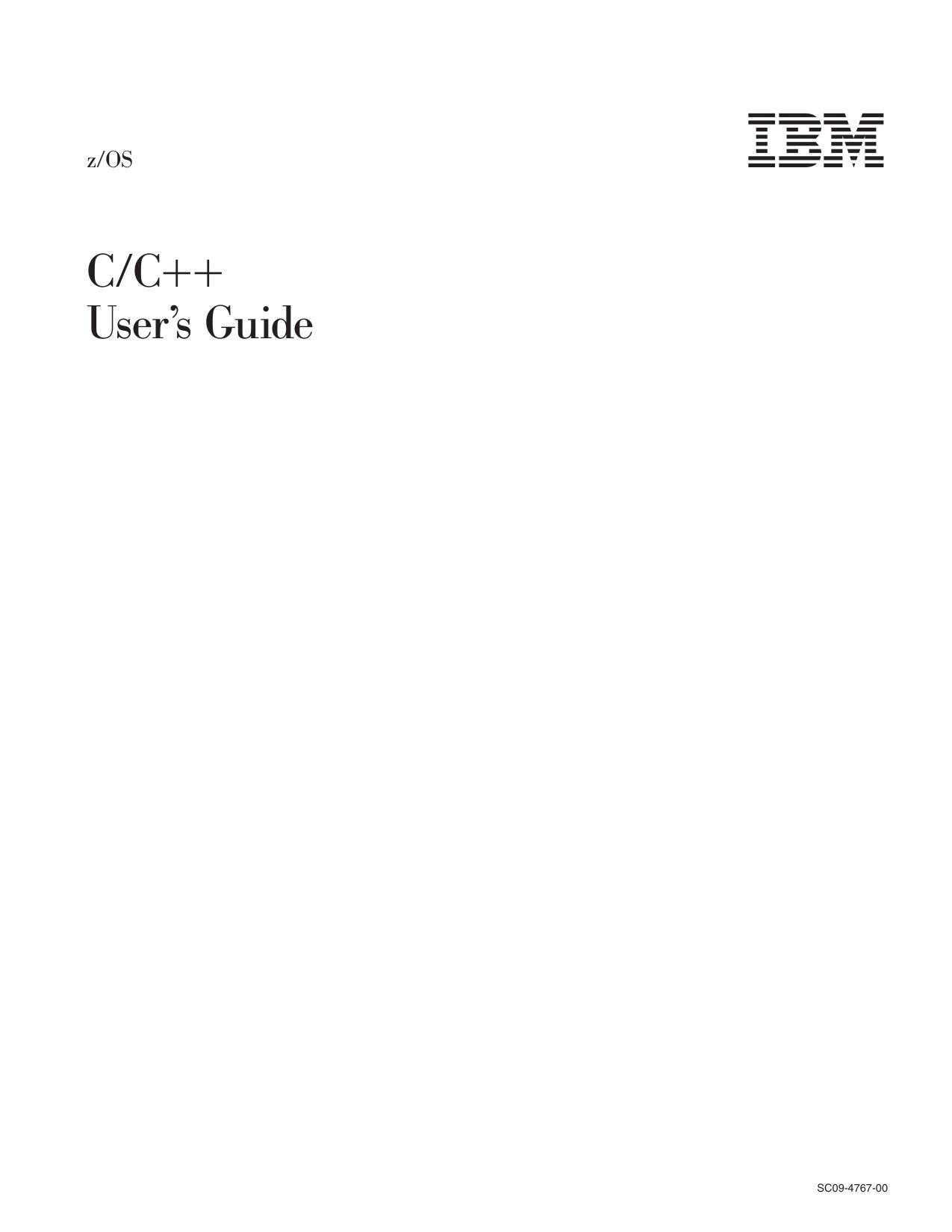 z/OS V1R1.0 C/C++ User™s Guide