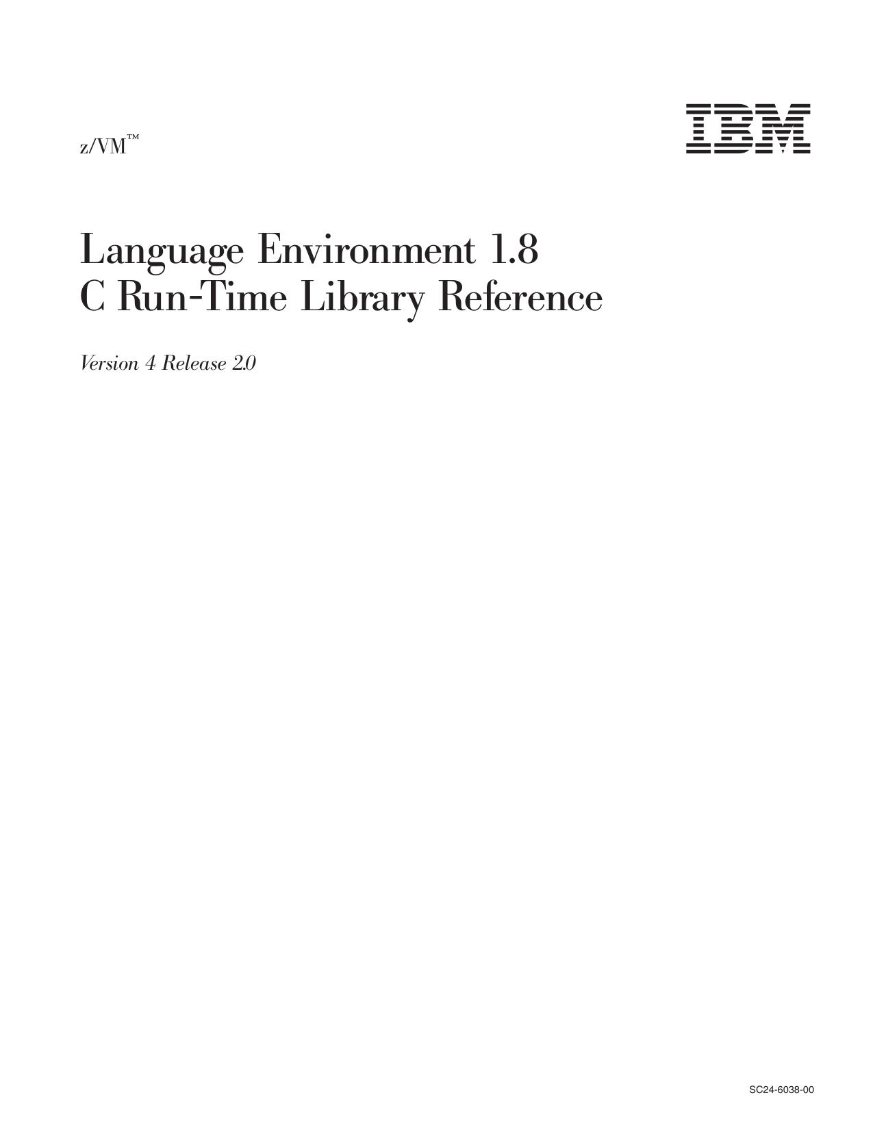 z/VM: C Run-Time Library Reference
