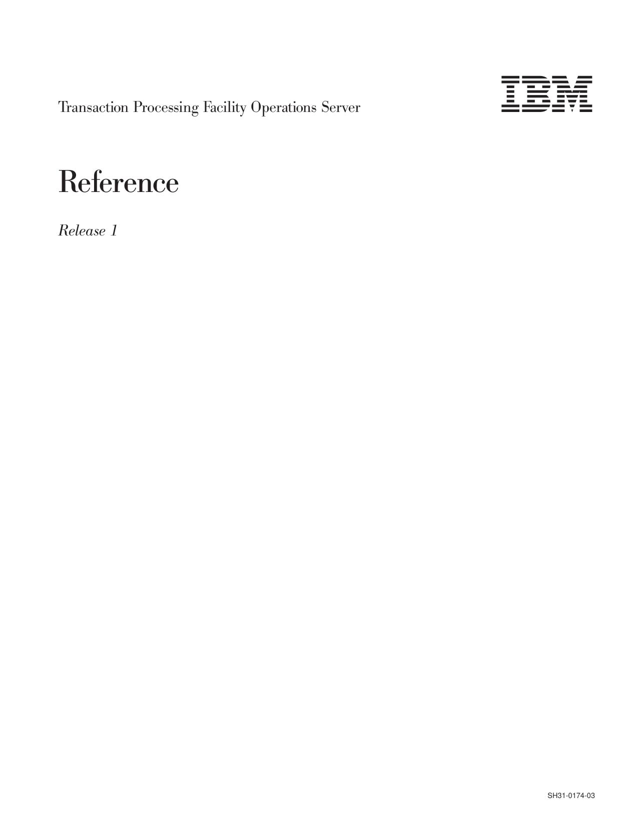 TPF Operations Server R1 Reference