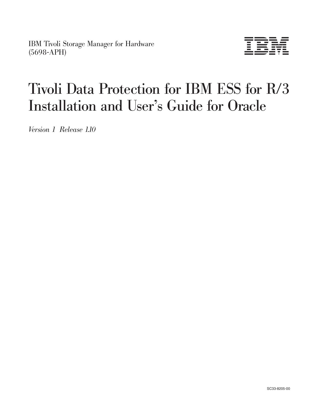 Tivoli Data Protection for IBM ESS for R/3