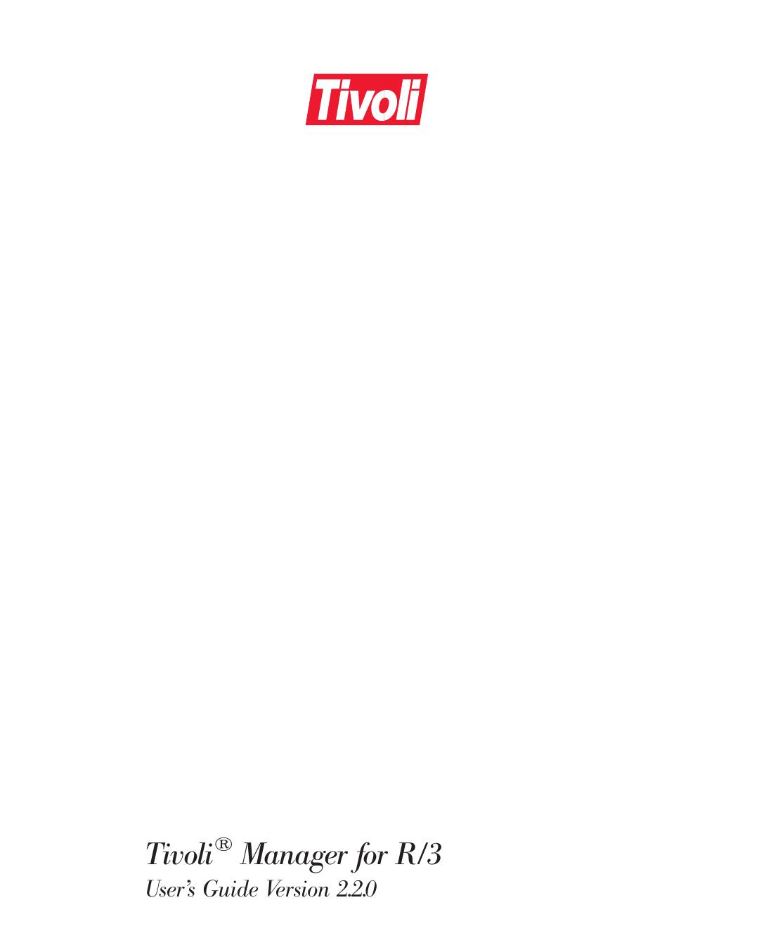 Tivoli Manager for R/3 User™s Guide