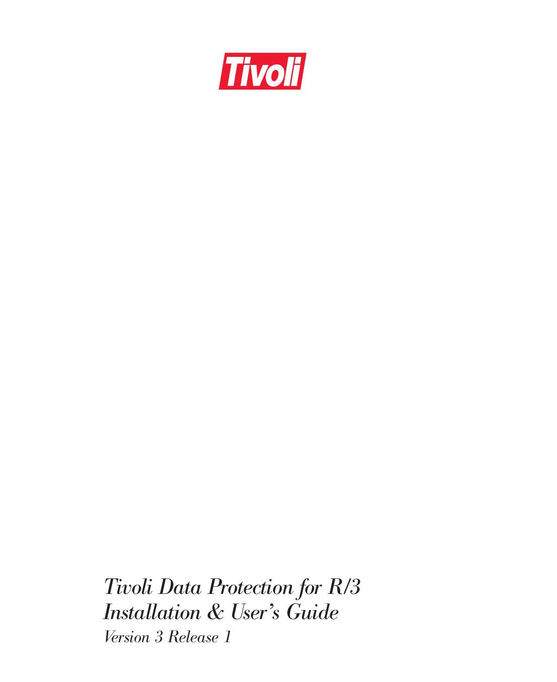 Tivoli Data Protection for R/3