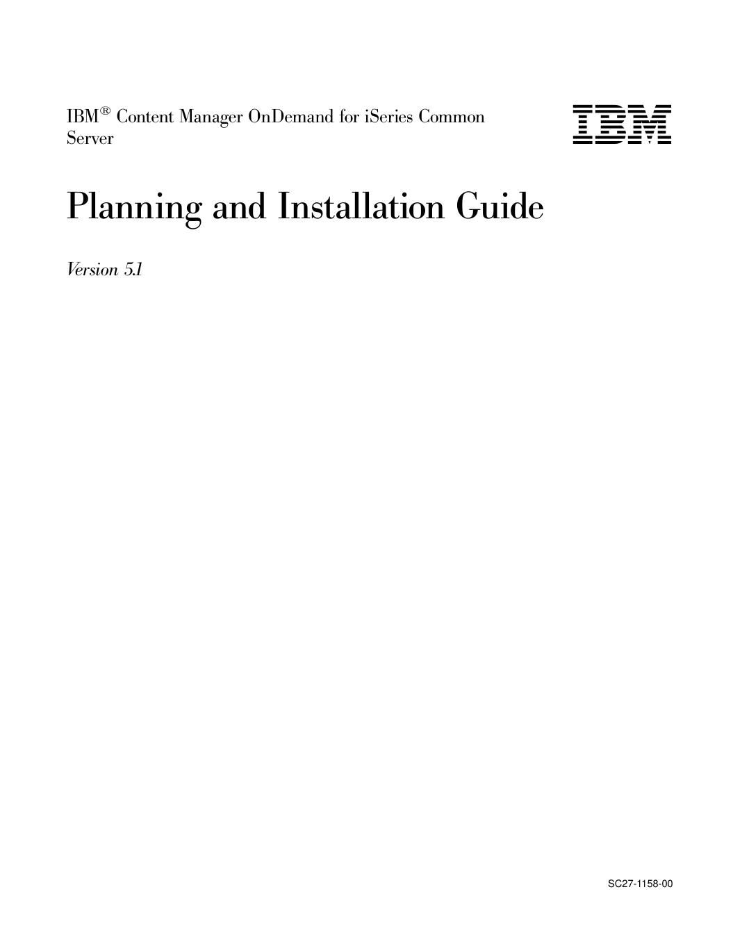 IBM<sup>®<reset> Content Manager OnDemand for iSeries Common Server: Planning and Installation Guide
