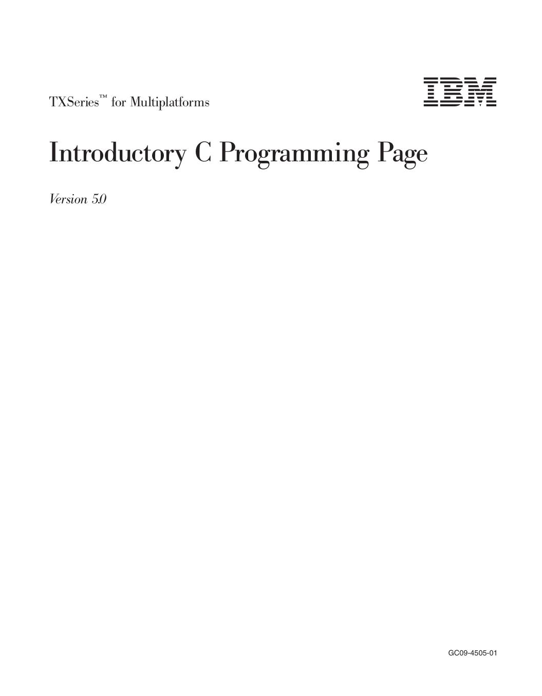 TXSeries<sup>Ž<reset>: Introductory C Programming Page