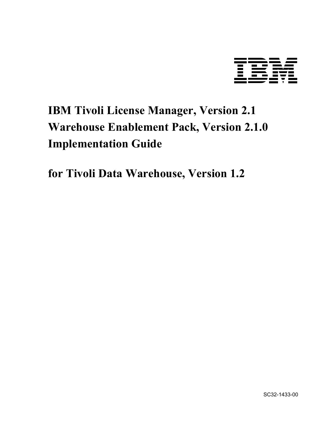 Tivoli Data Warehouse Implementation Guide