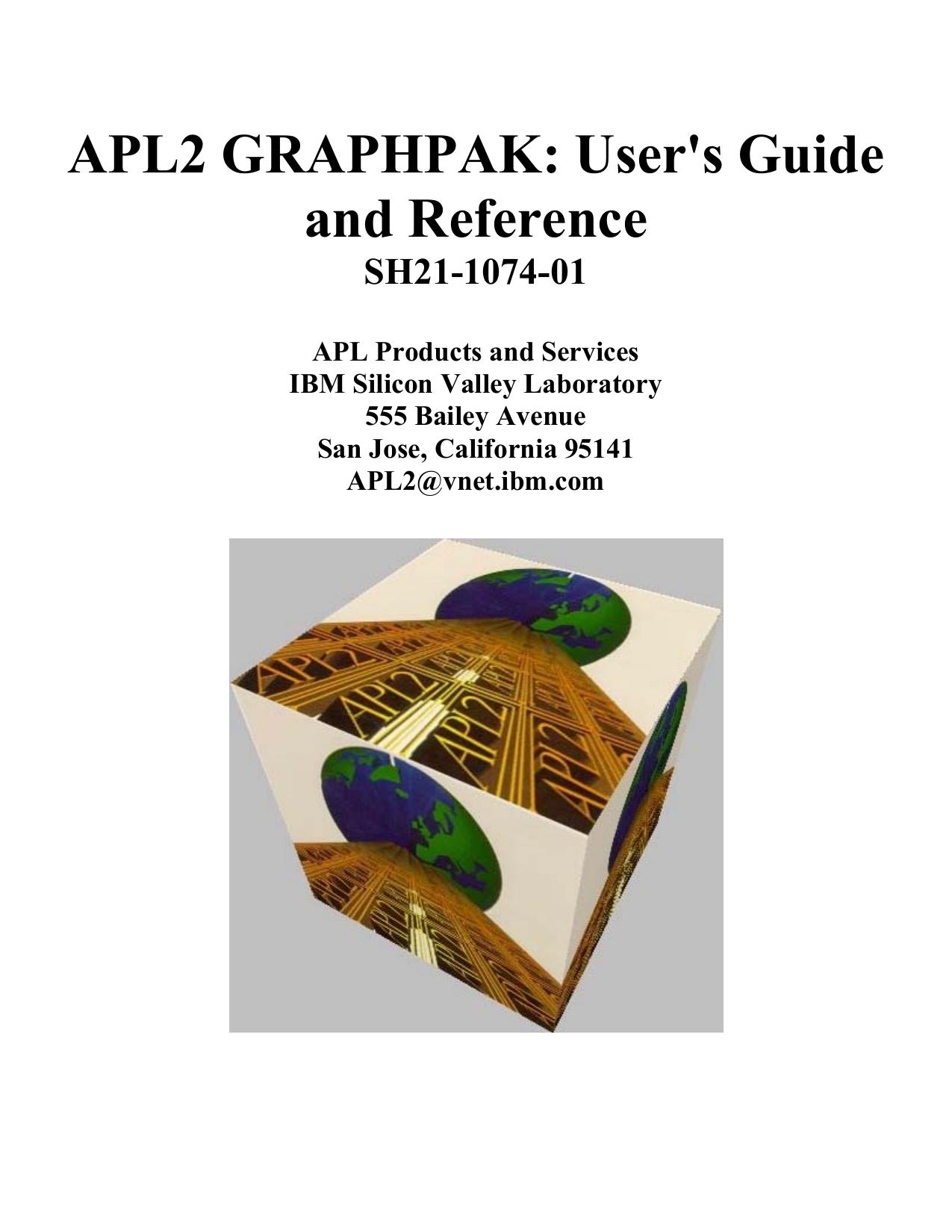 APL2 GRAPHPAK: User's Guide and Reference (SH21-1074-01)