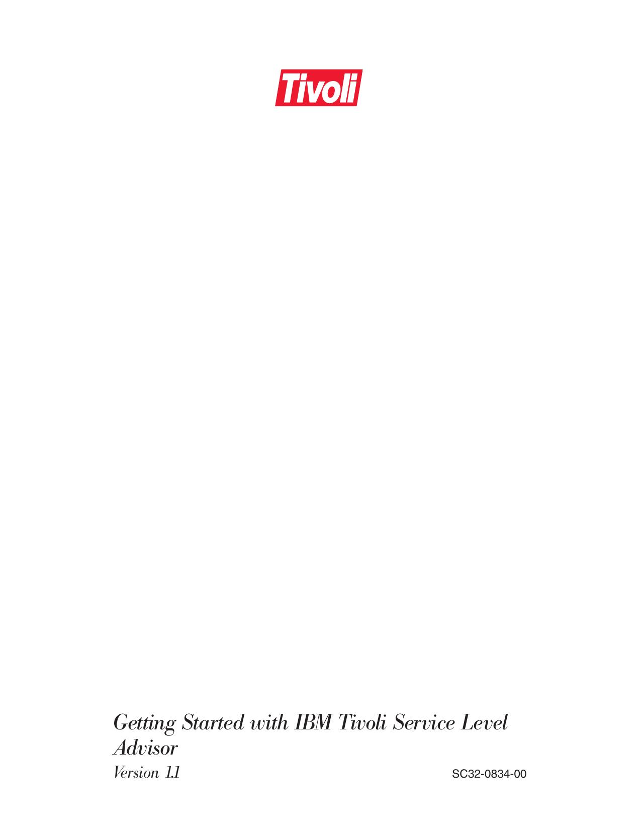 Getting Started with IBM Tivoli Service Level Advisor
