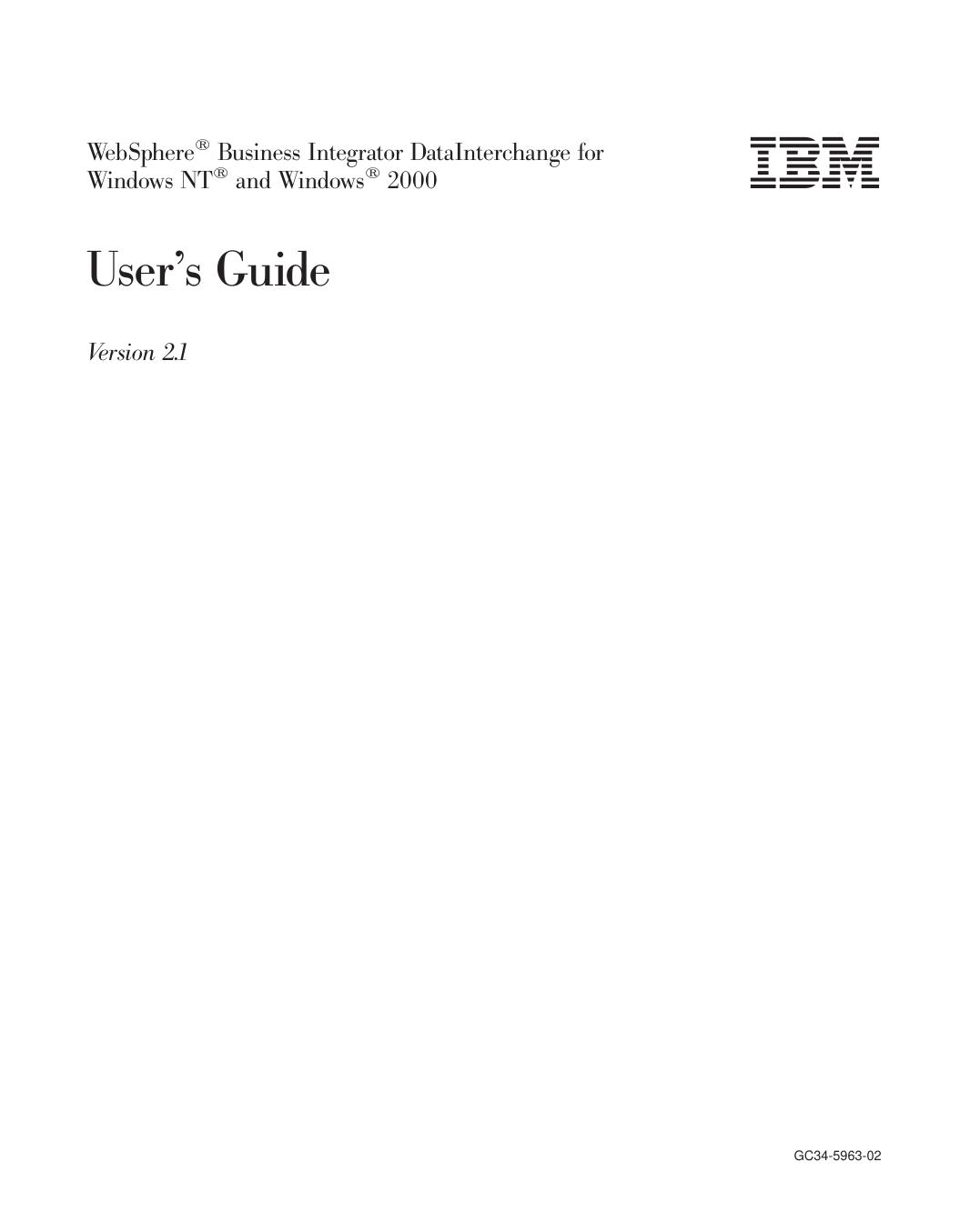 WebSphere<sup>®<reset> Business Integrator DataInterchange User's Guide